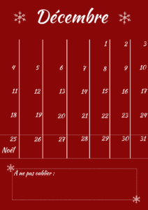 Calendrier de décembre